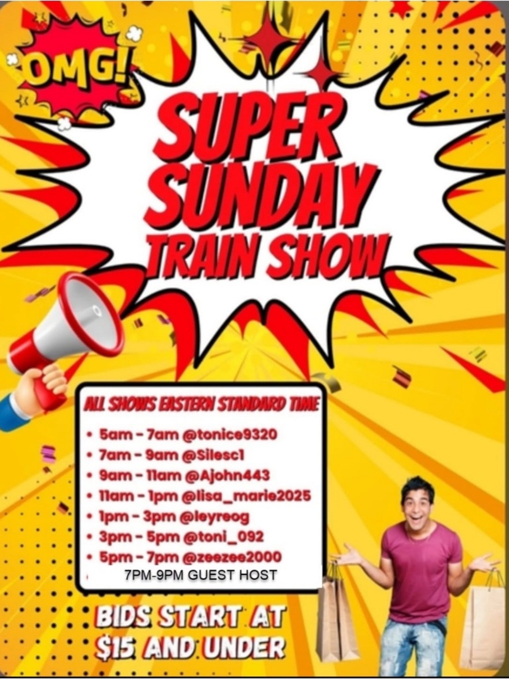 Super Sunday Train Show Poster $15 $ Under
